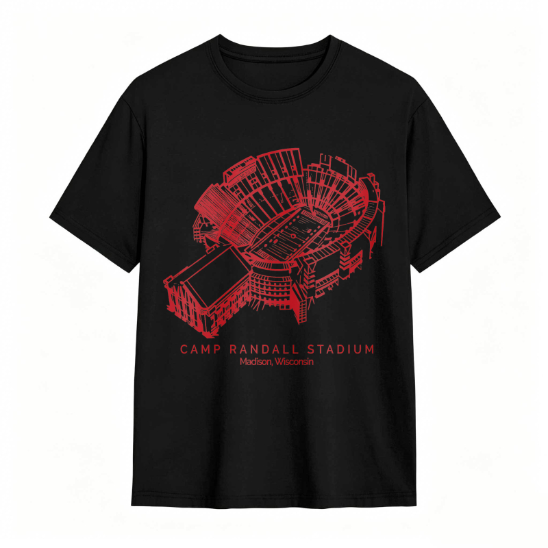 Camp Randall Stadium Madison Wisconsin Architectural Design T-shirt