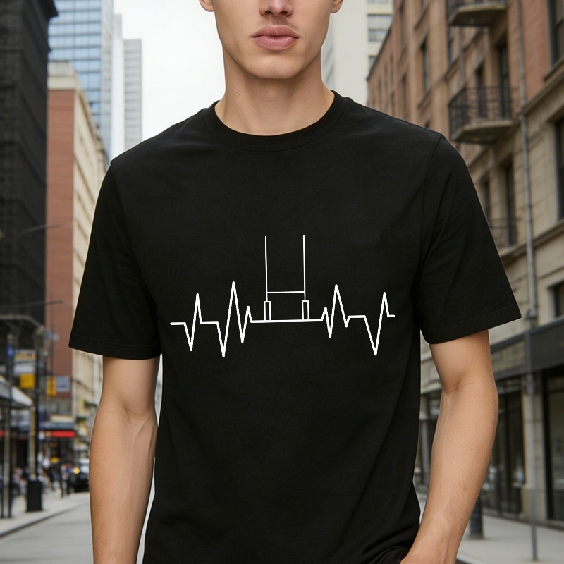 Heartbeat With Goalpost Design Unisex Classic T-shirt