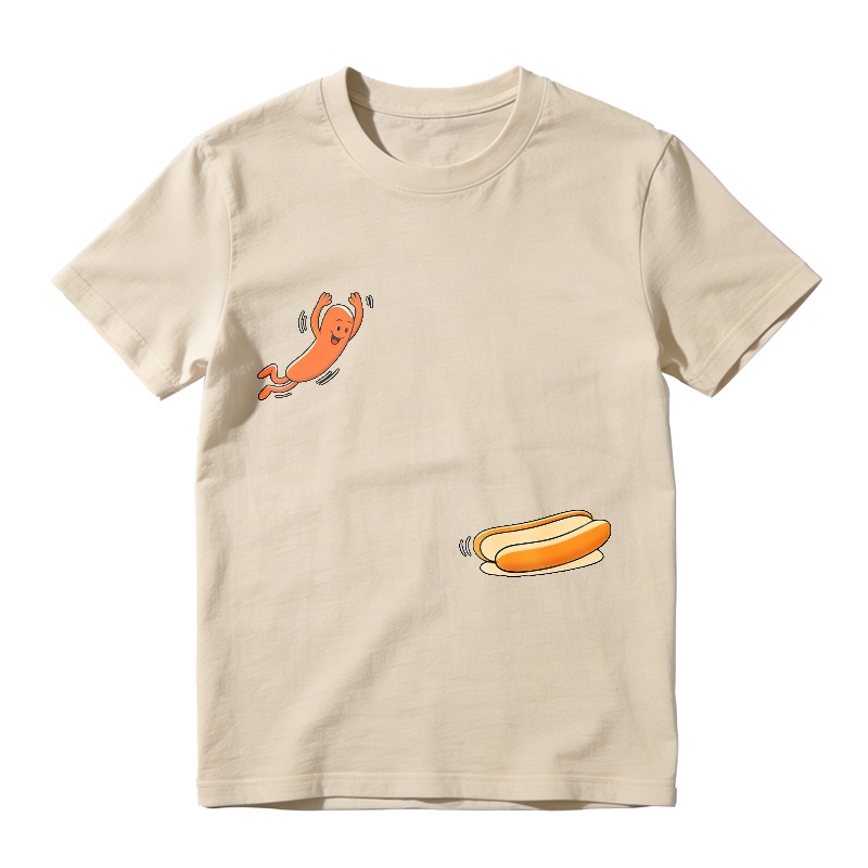Sausage Jumping Into Hot Dog Bun  Classic T-shirt
