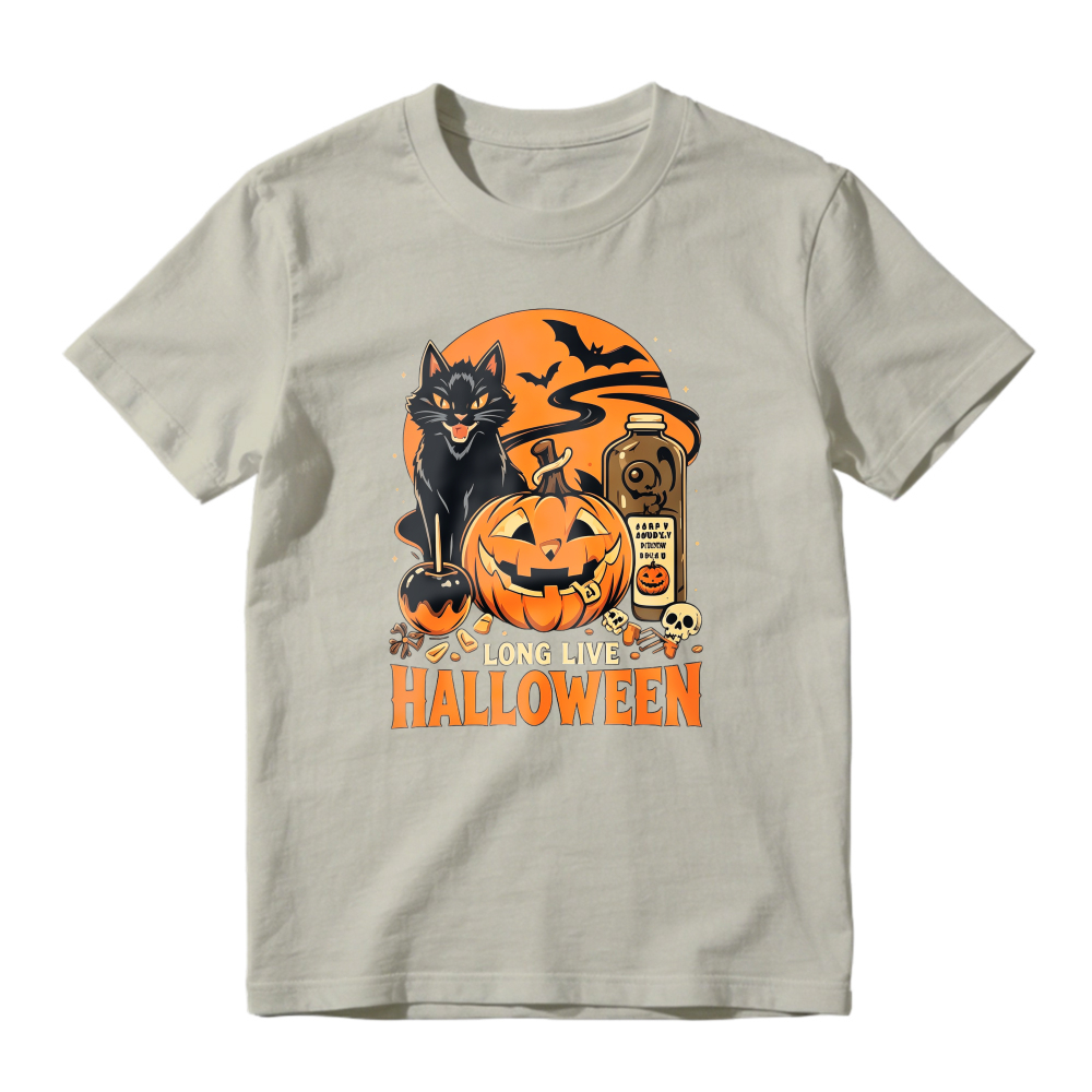 Halloween Pumpkin Cat Bat Skull Long Live Halloween Unisex Classic T-shirt