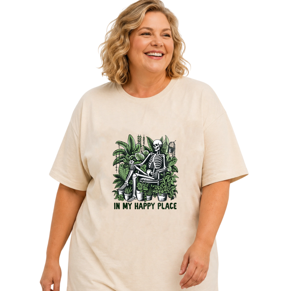 Skeleton Gardening With Plants And Tools tshirt 100% cotton
