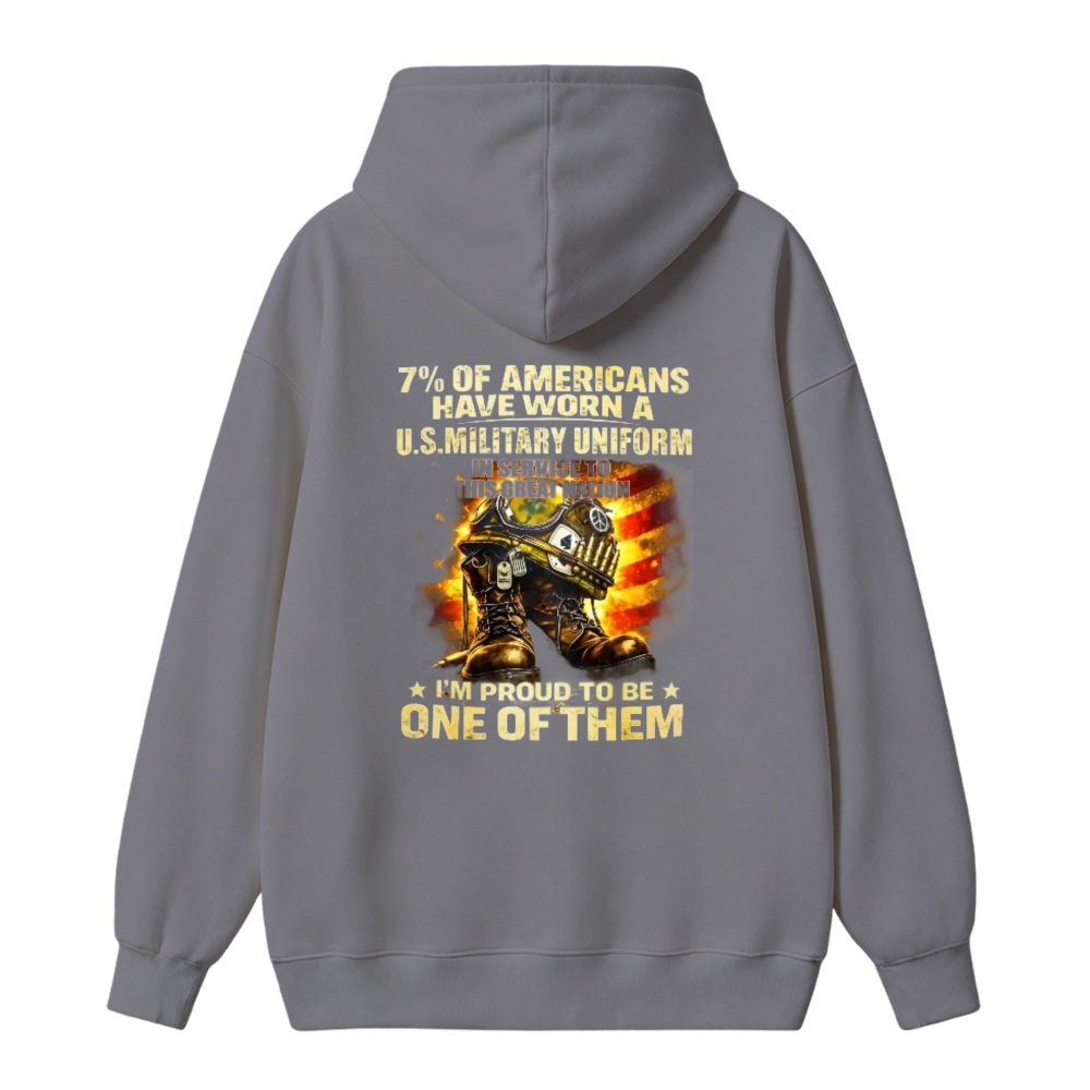 Proud American Military Veteran Service Graphic Hoodie