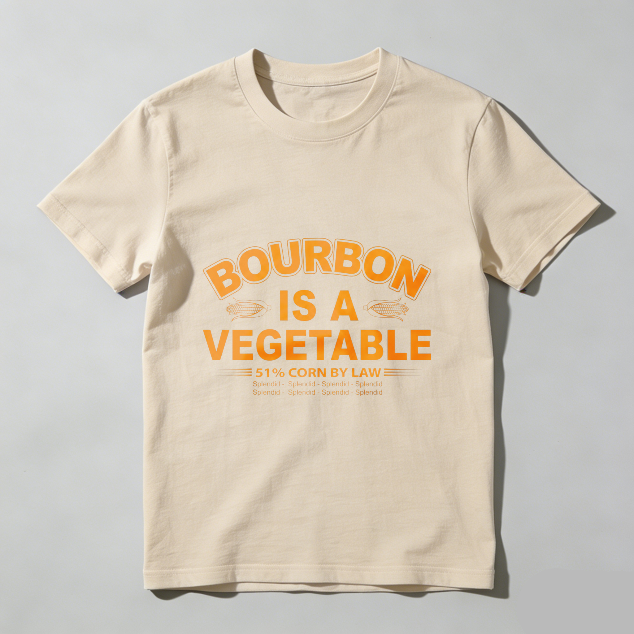 TEECURENT Bourbon Is A Vegetable 51 Percent Corn By Law Pure Cotton Short Sleeve T Shirt