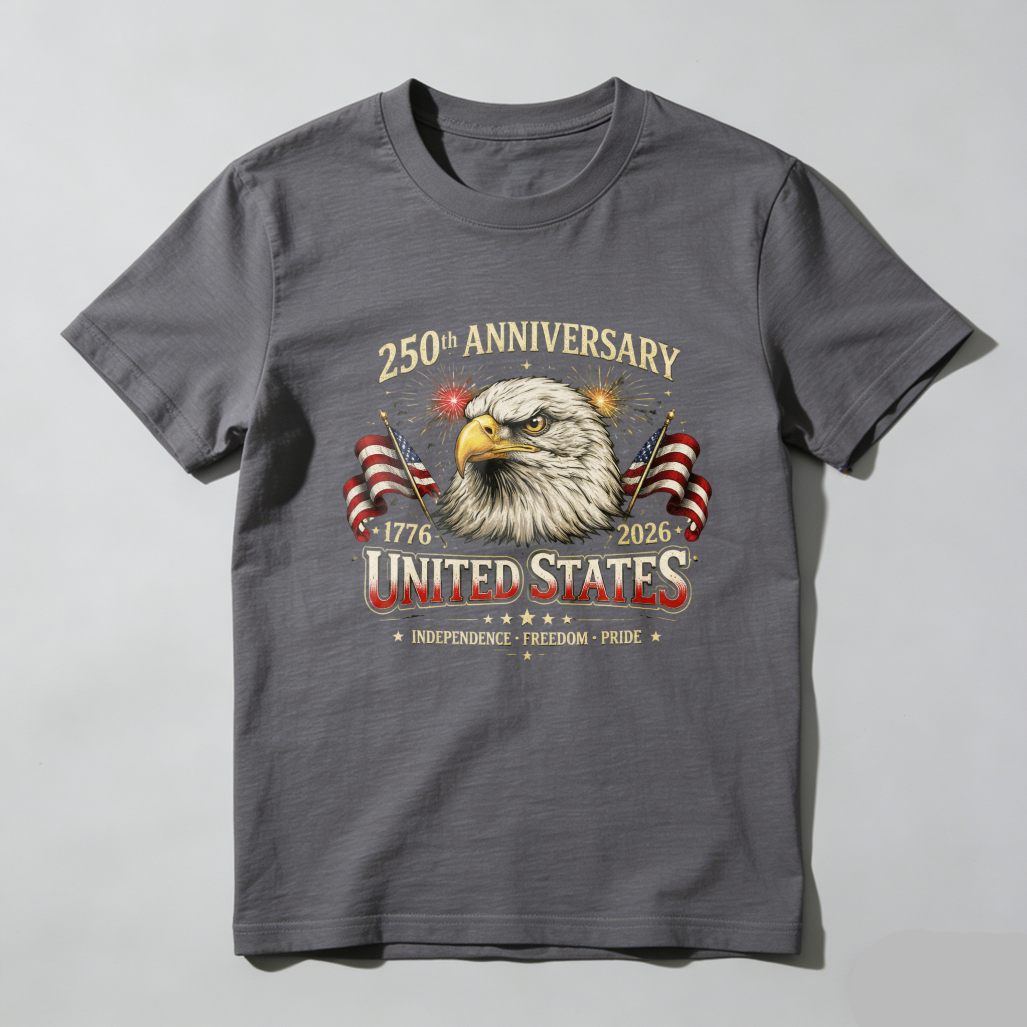 250th Anniversary United States Independence Freedom Pride Eagle American Flag T Shirt 1776 2026