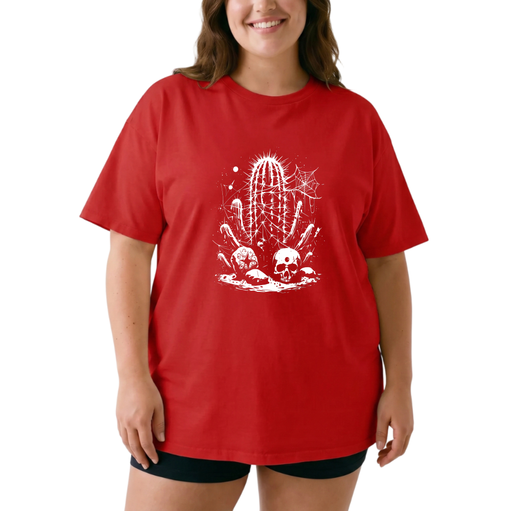 Cactus Skulls Stars Desert Night tshirt 100% cotton