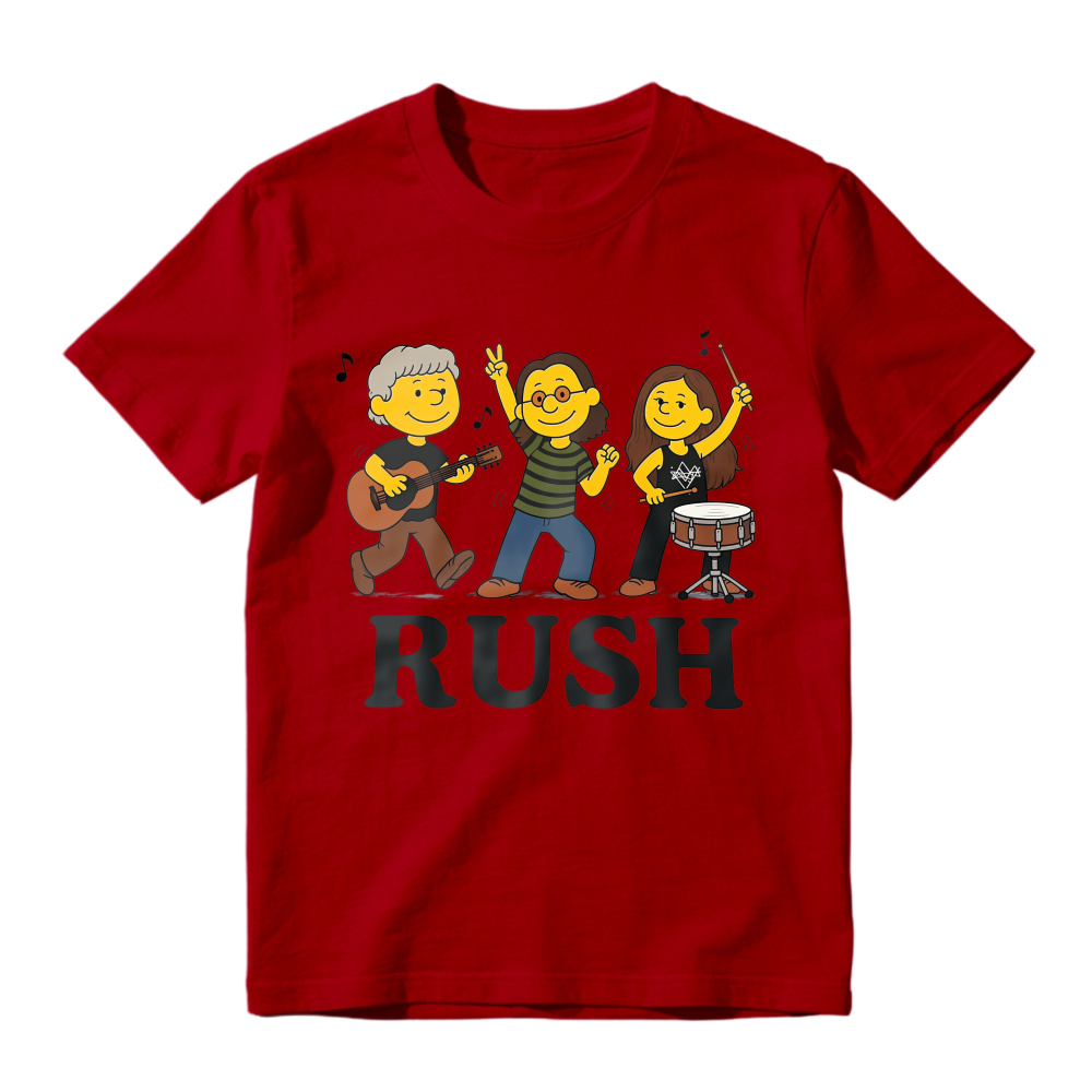Rush Band Cartoon Characters Music Group Unisex Classic T-shirt