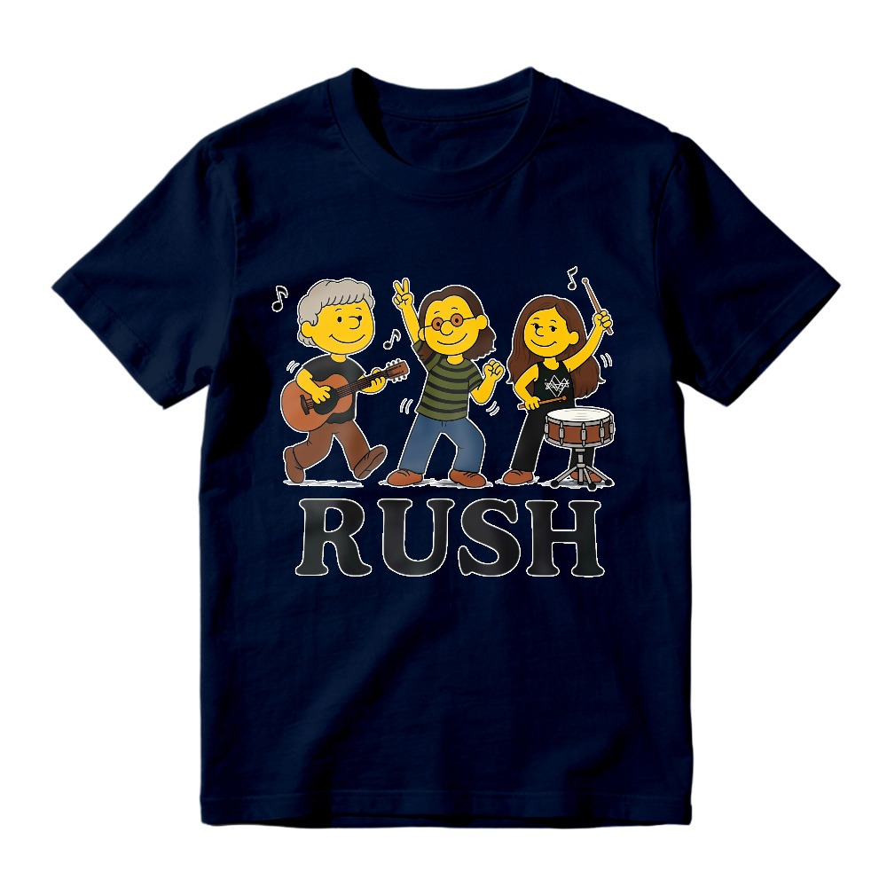 Rush Band Cartoon Characters Music Group Unisex Classic T-shirt