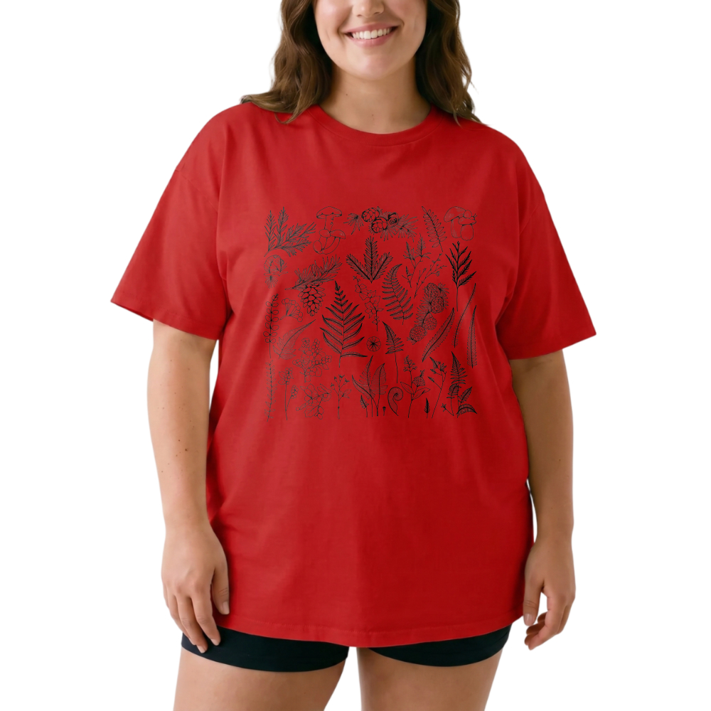 Botanical Plant Sketches Nature Design tshirt 100% cotton