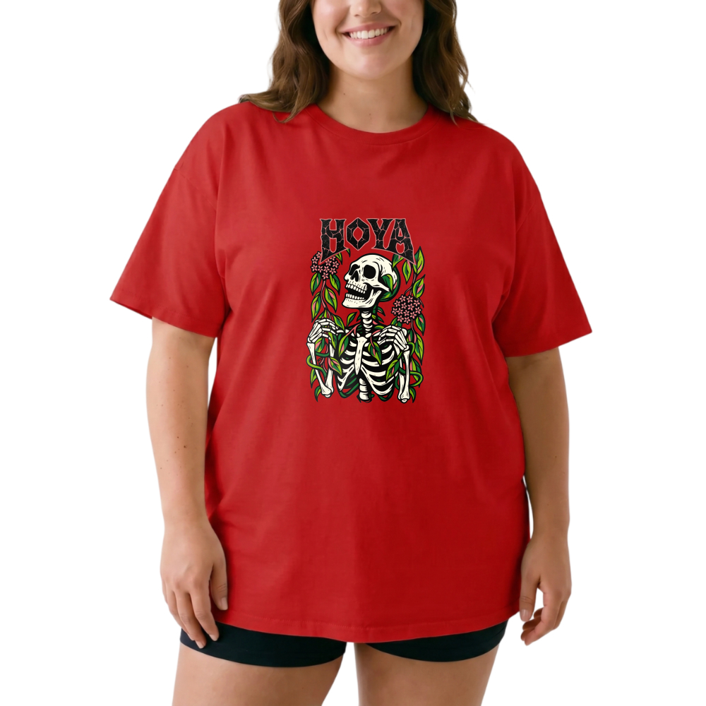 Hoya Skull Floral Design Print tshirt 100% cotton