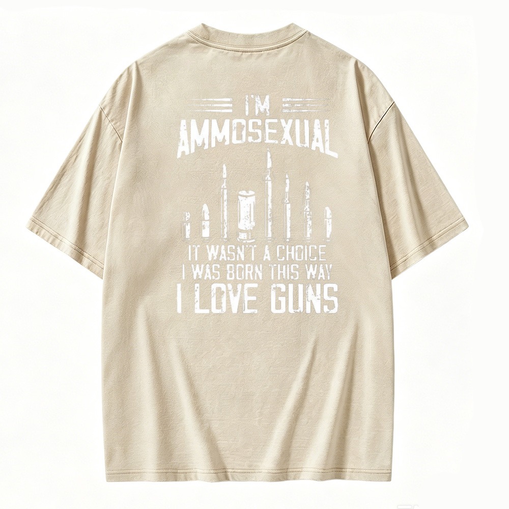 I Love Guns Ammunition Graphic Washed T Shirt