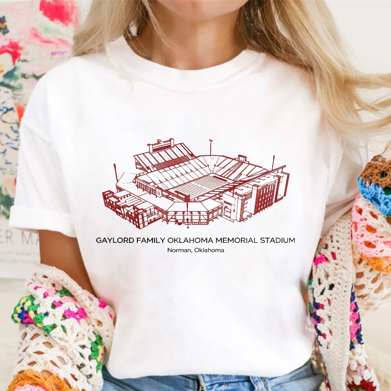 Gaylord Family Oklahoma Memorial Stadium Norman Oklahoma T-shirt