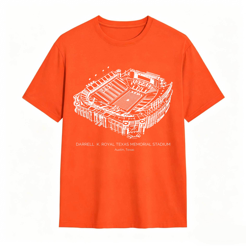 Darrell K Royal Texas Memorial Stadium Austin Texas Architectural Sketch T-shirt