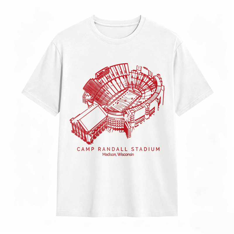 Camp Randall Stadium Madison Wisconsin Architectural Design T-shirt