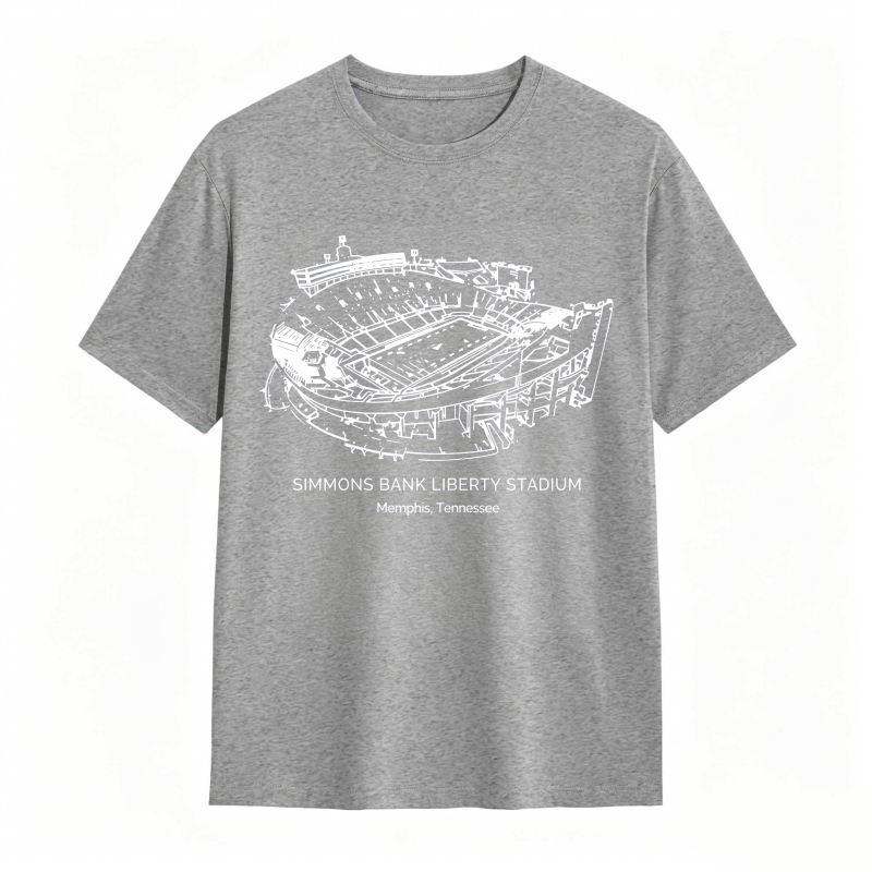 Simmons Bank Liberty Stadium Memphis Tennessee Architectural Blueprint Design T-shirt