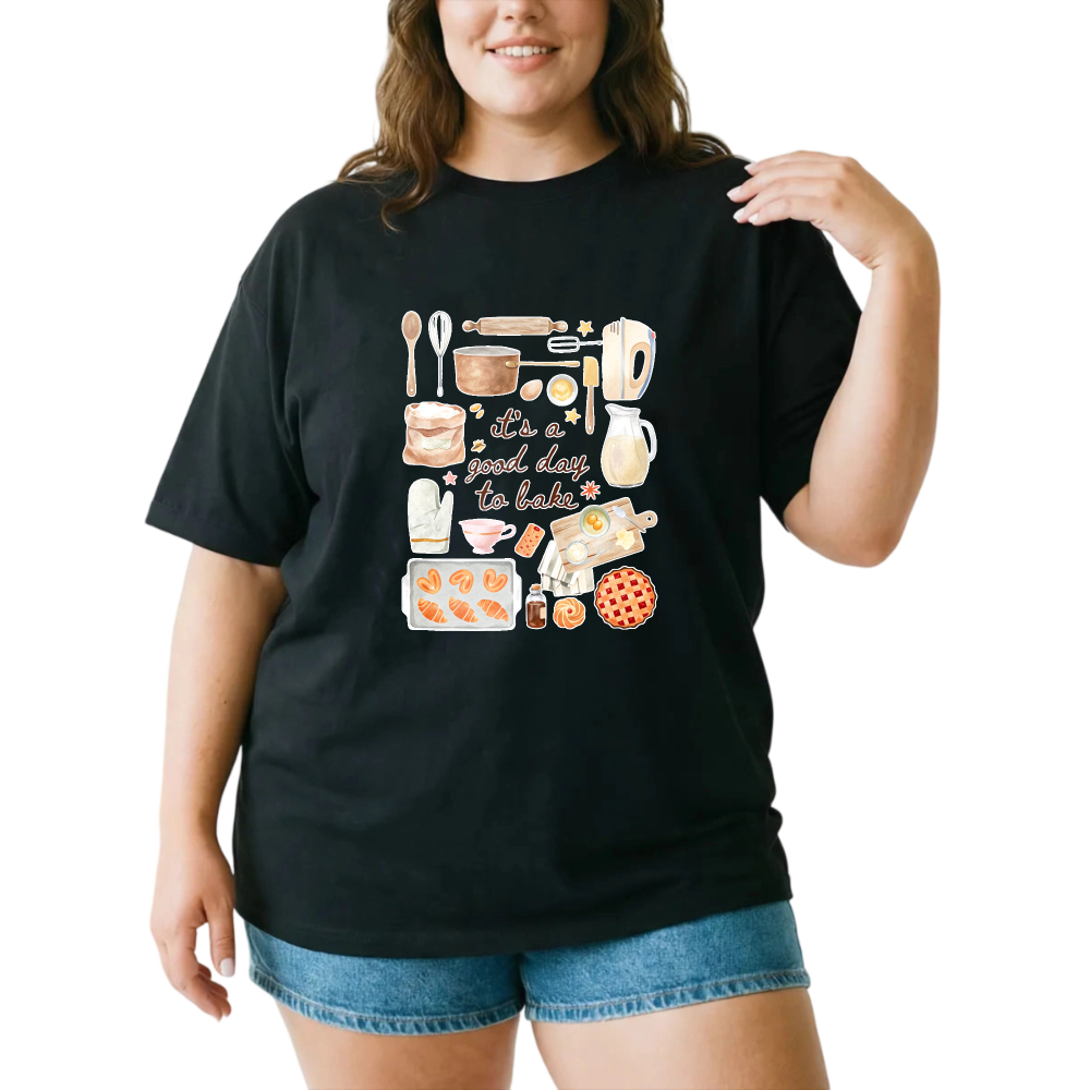 Baking Tools And Desserts Pattern tshirt 100% cotton