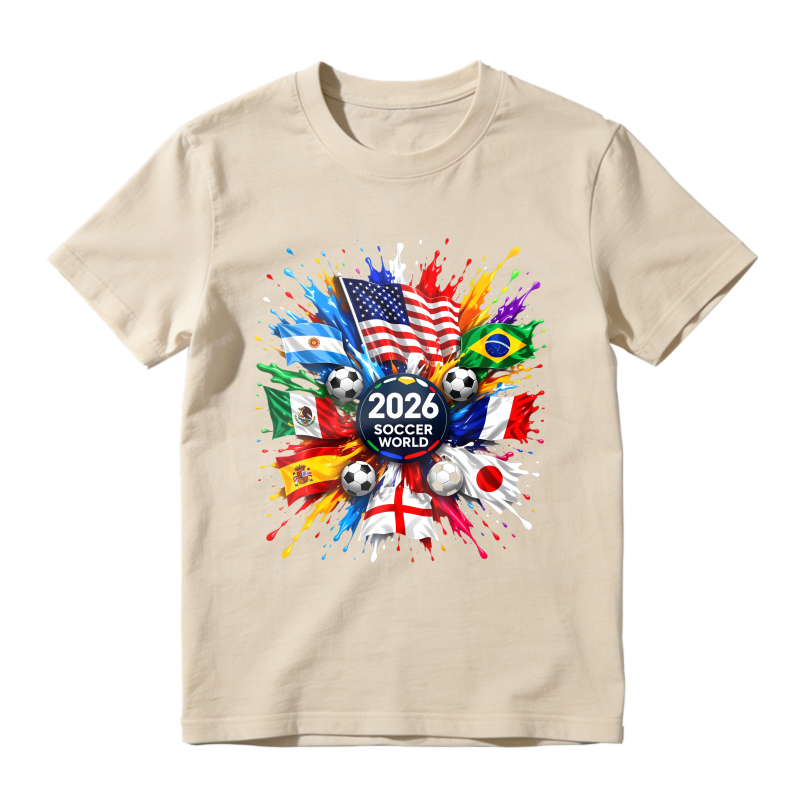 2026 Soccer World Cup Flags And Balls Design Classic T-shirt