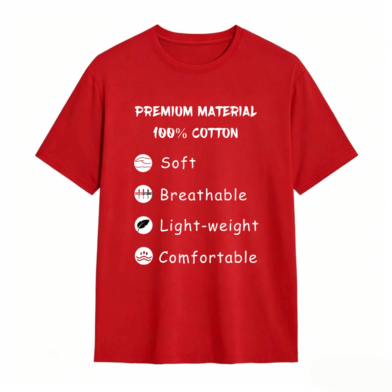 Premium Material 100 Cotton Soft Breathable Light Weight Comfortable Unisex Classic T-shirt