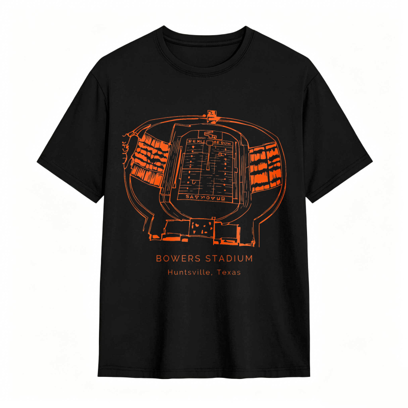 Bowers Stadium Huntsville Texas Arena Map Design T-shirt