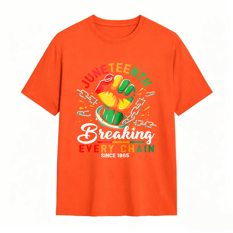 Juneteenth Breaking Every Chain Since 1865 Fist And Chains Design Unisex Classic T-shirt