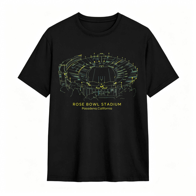 Rose Bowl Stadium Architectural Blueprint Design T-shirt