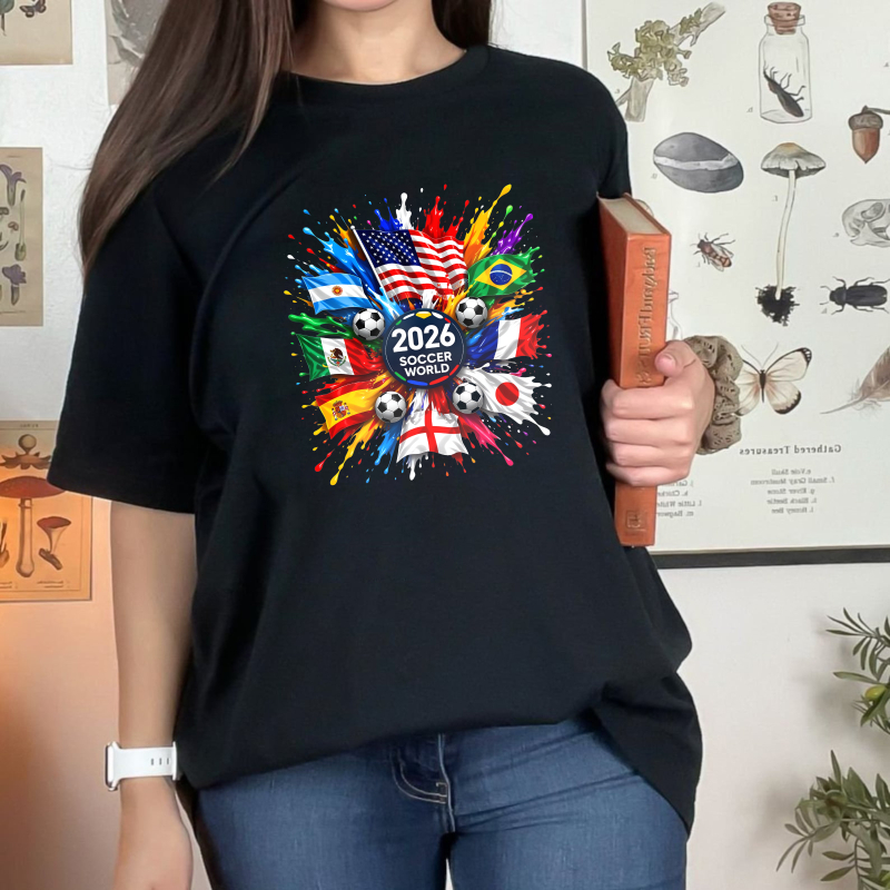 2026 Soccer World Cup Flags And Balls Design Classic T-shirt
