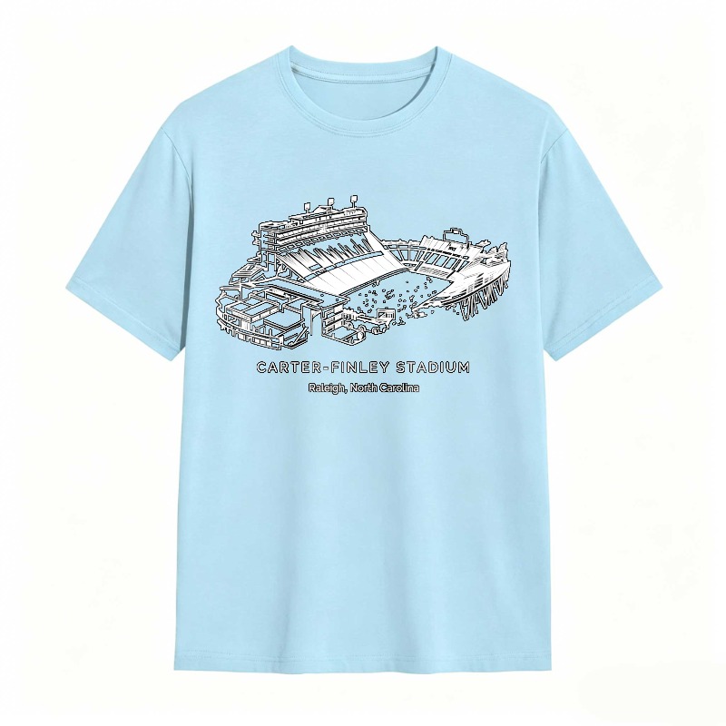 Carter Finley Stadium Raleigh North Carolina Stadium Line Art Design T-shirt
