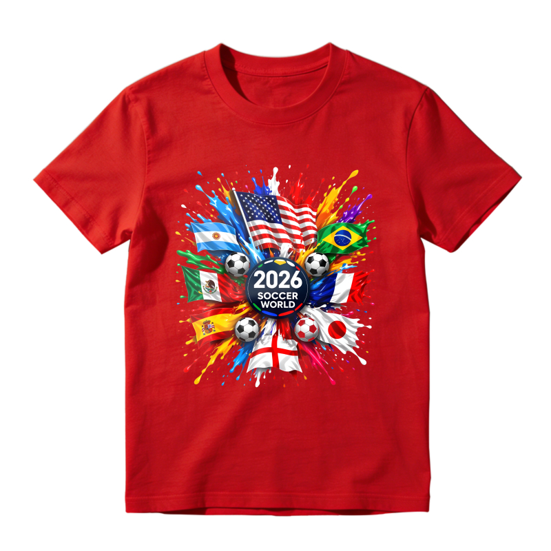 2026 Soccer World Cup Flags And Balls Design Classic T-shirt