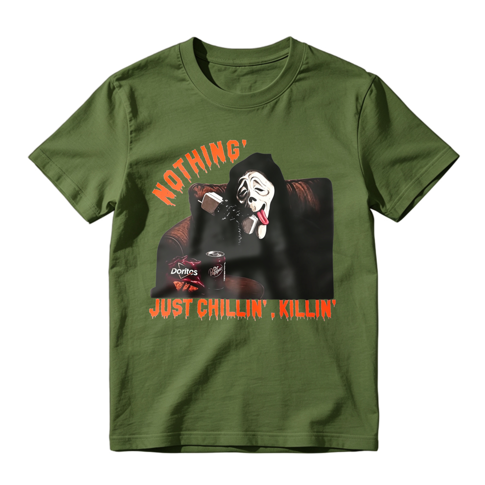 Nothing Just Chillin Killin Ghost Face Mask Horror Movie Parody Unisex Classic T-shirt