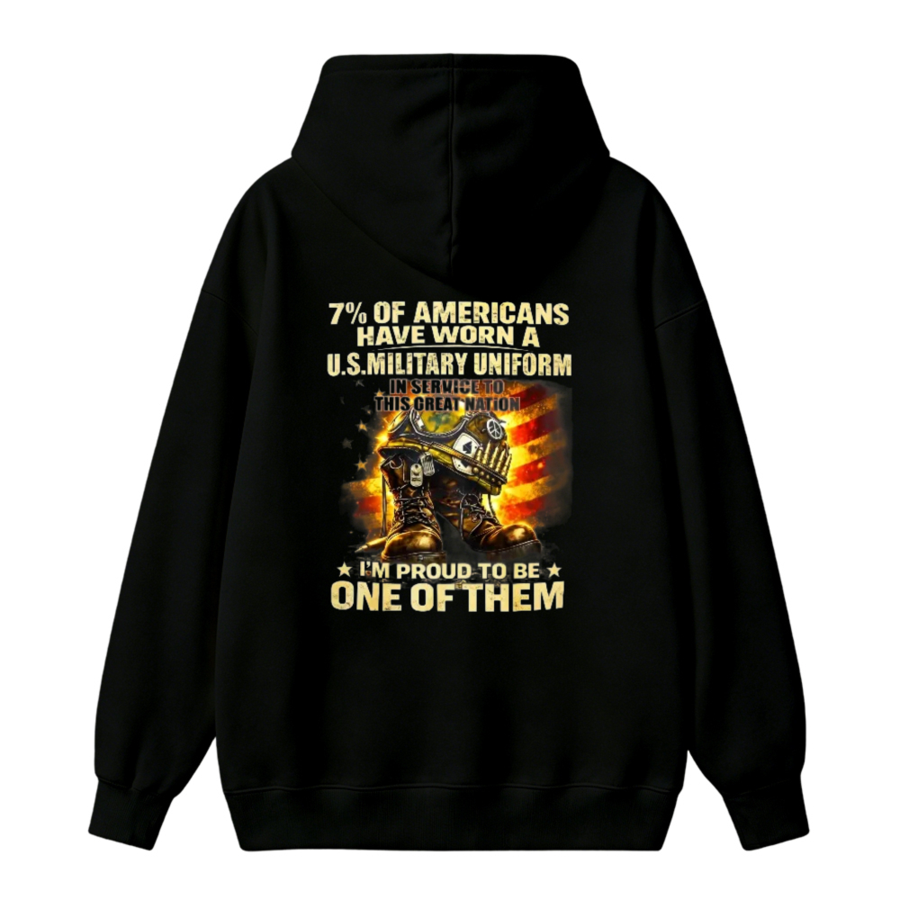 Proud American Military Veteran Service Graphic Hoodie