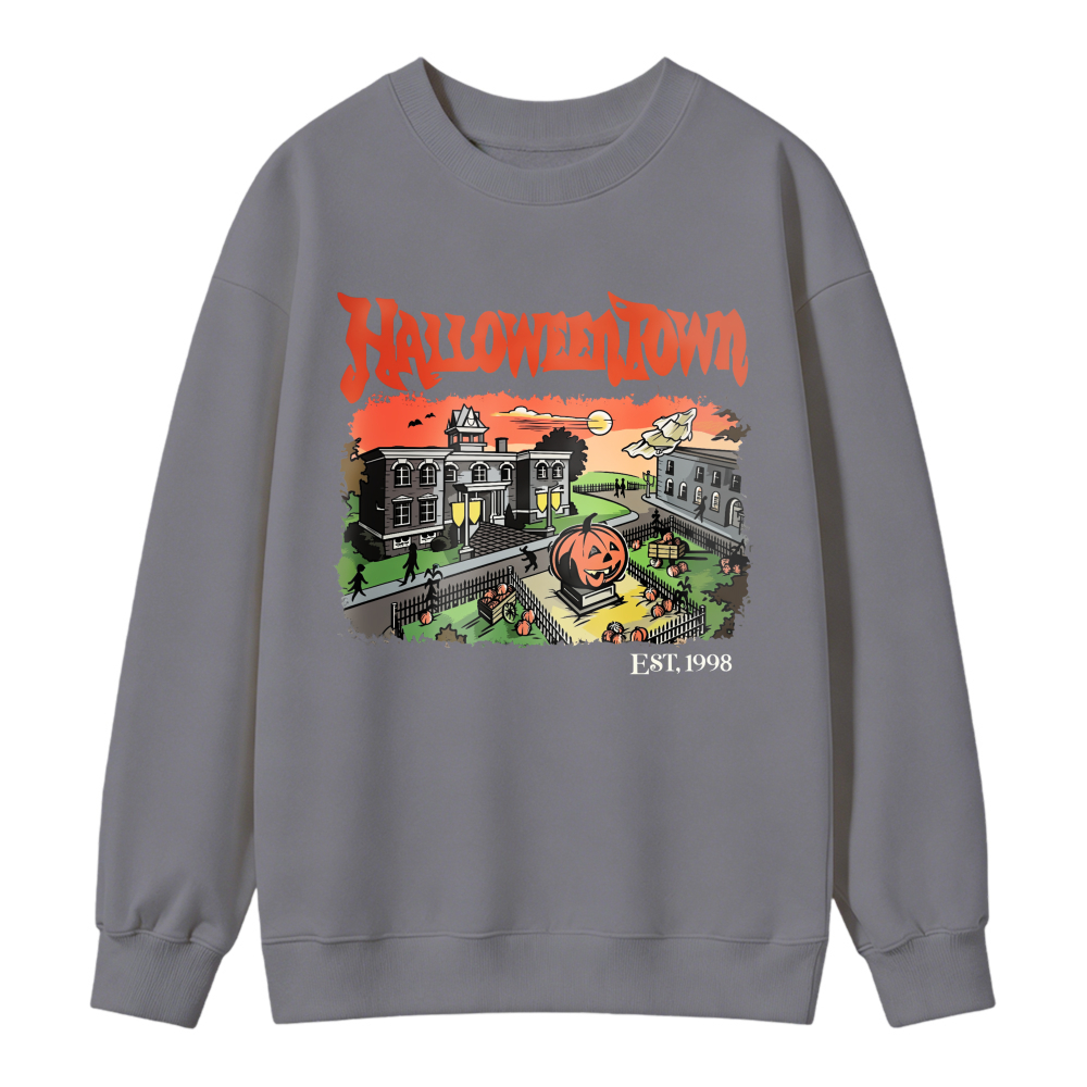 Halloweentown Est Nineteen Ninety Eight Print Unisex Crewneck Classic Sweatshirt