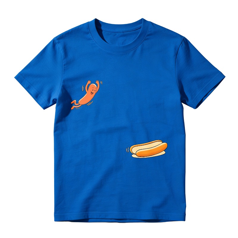 Sausage Jumping Into Hot Dog Bun  Classic T-shirt