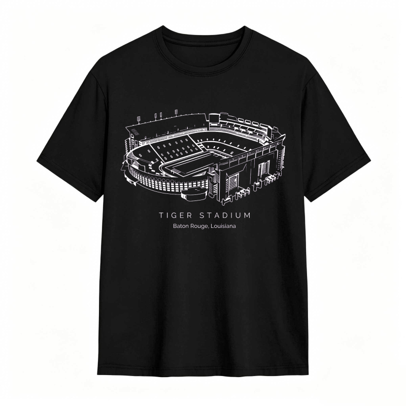 Tiger Stadium Detroit Michigan Architecture Line Drawing T-shirt