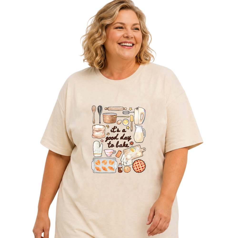 Baking Tools And Desserts Pattern tshirt 100% cotton