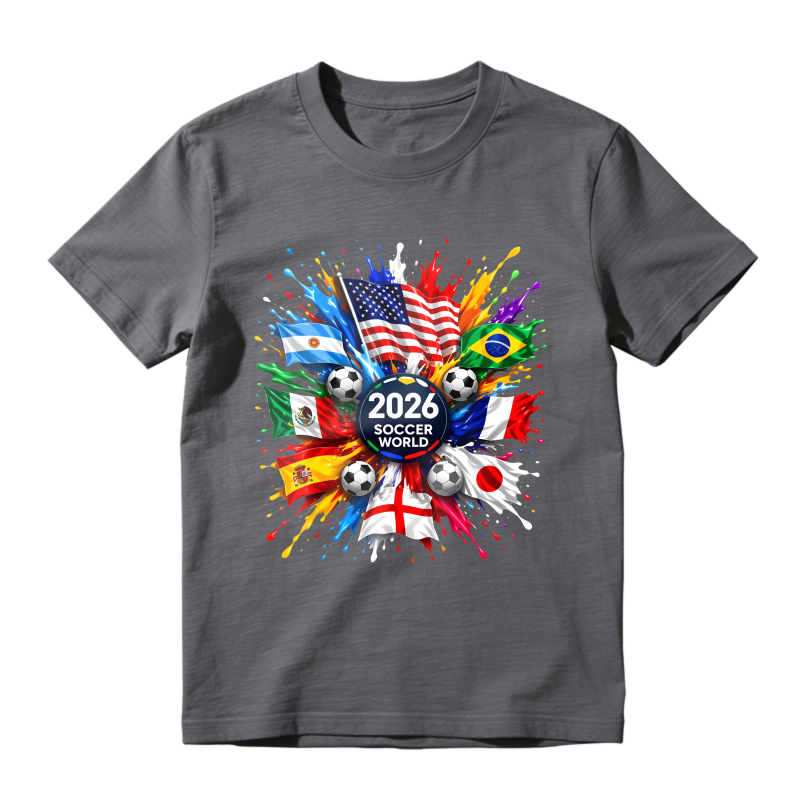 2026 Soccer World Cup Flags And Balls Design Classic T-shirt