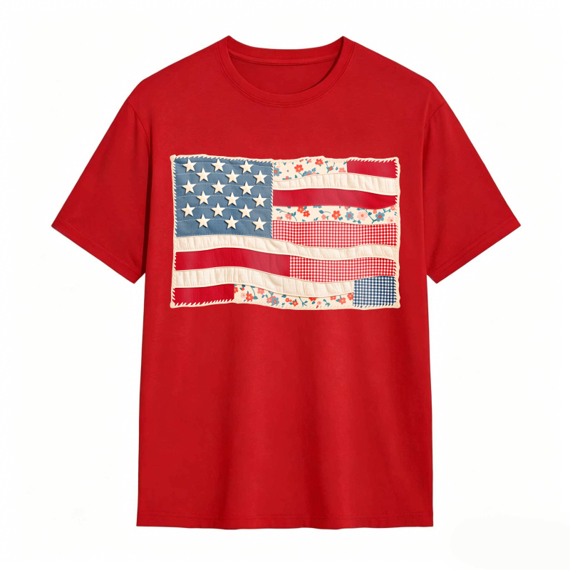 American Flag Patchwork Design Unisex Classic T-shirt