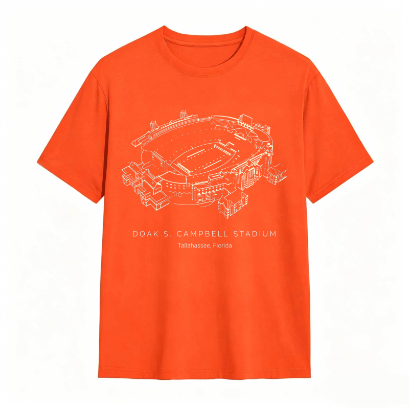 Doak S Campbell Stadium Tallahassee Florida Architectural Blueprint Design T-shirt