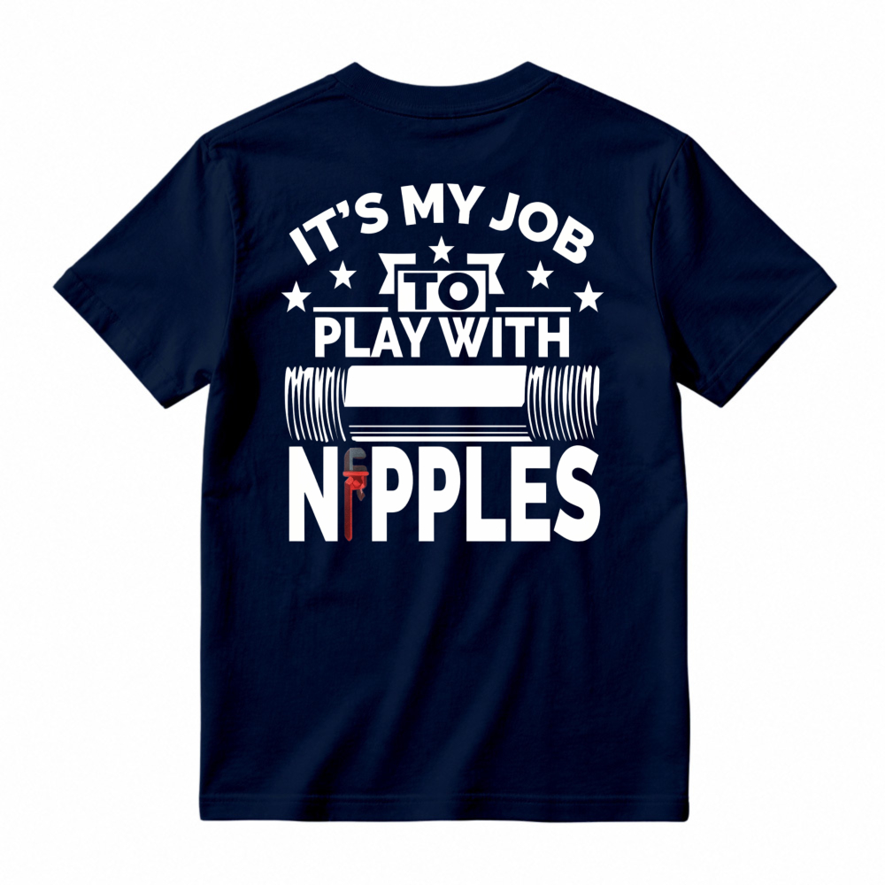 Its My Job To Play With Nipples Barbell Weightlifting Gym Humor T-shirt
