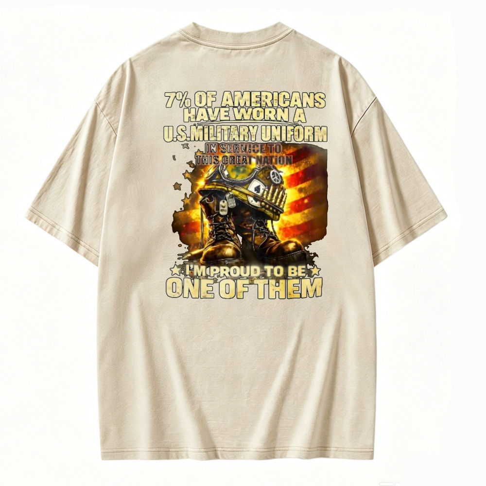 Proud American Military Veteran Service Graphic Washed Tee