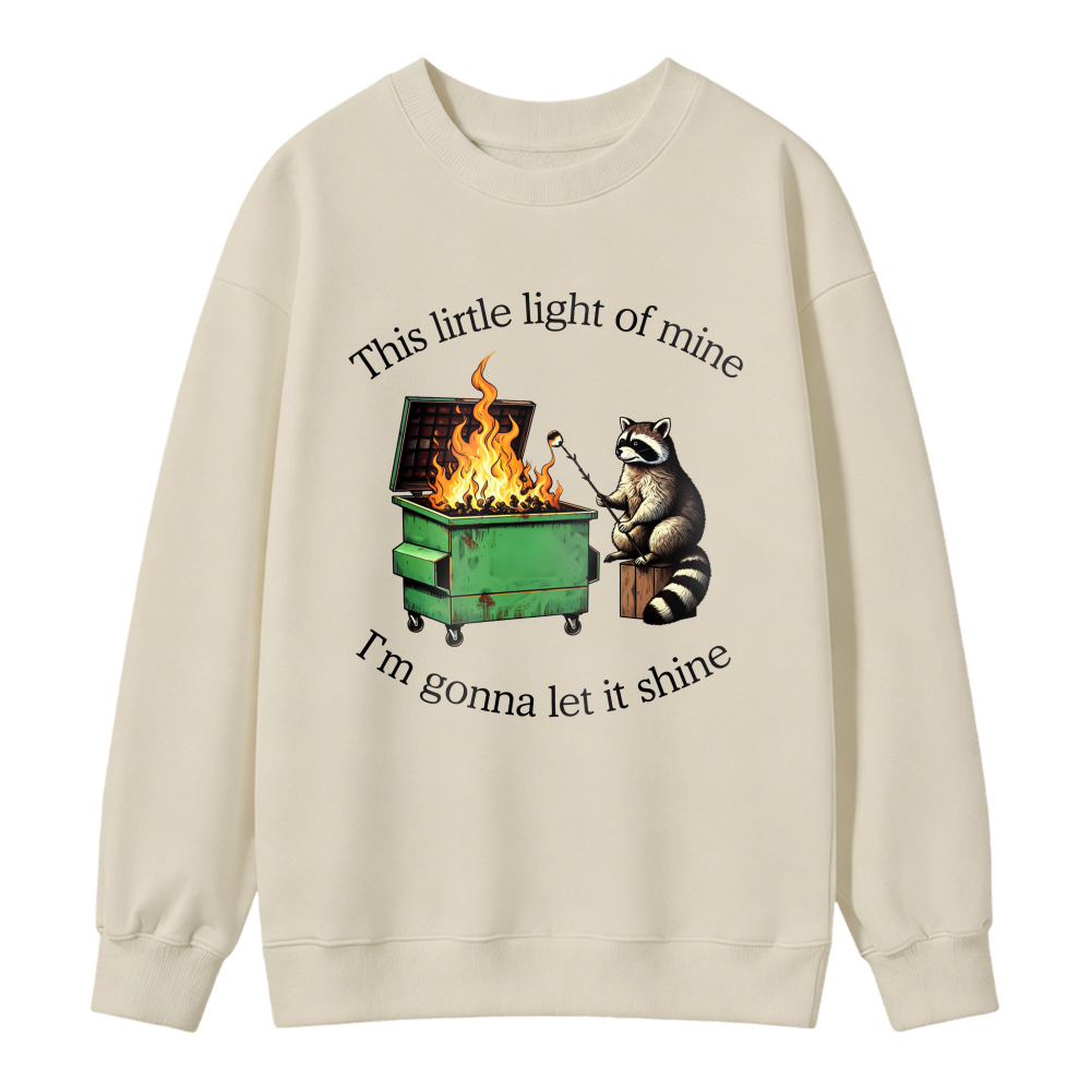 Raccoon Lighting Dumpster On Fire Unisex Crewneck Classic Sweatshirt