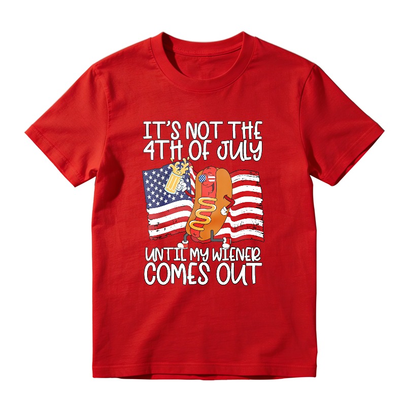 Fourth Of July Hot Dog And American Flag Design Unisex Classic T-shirt