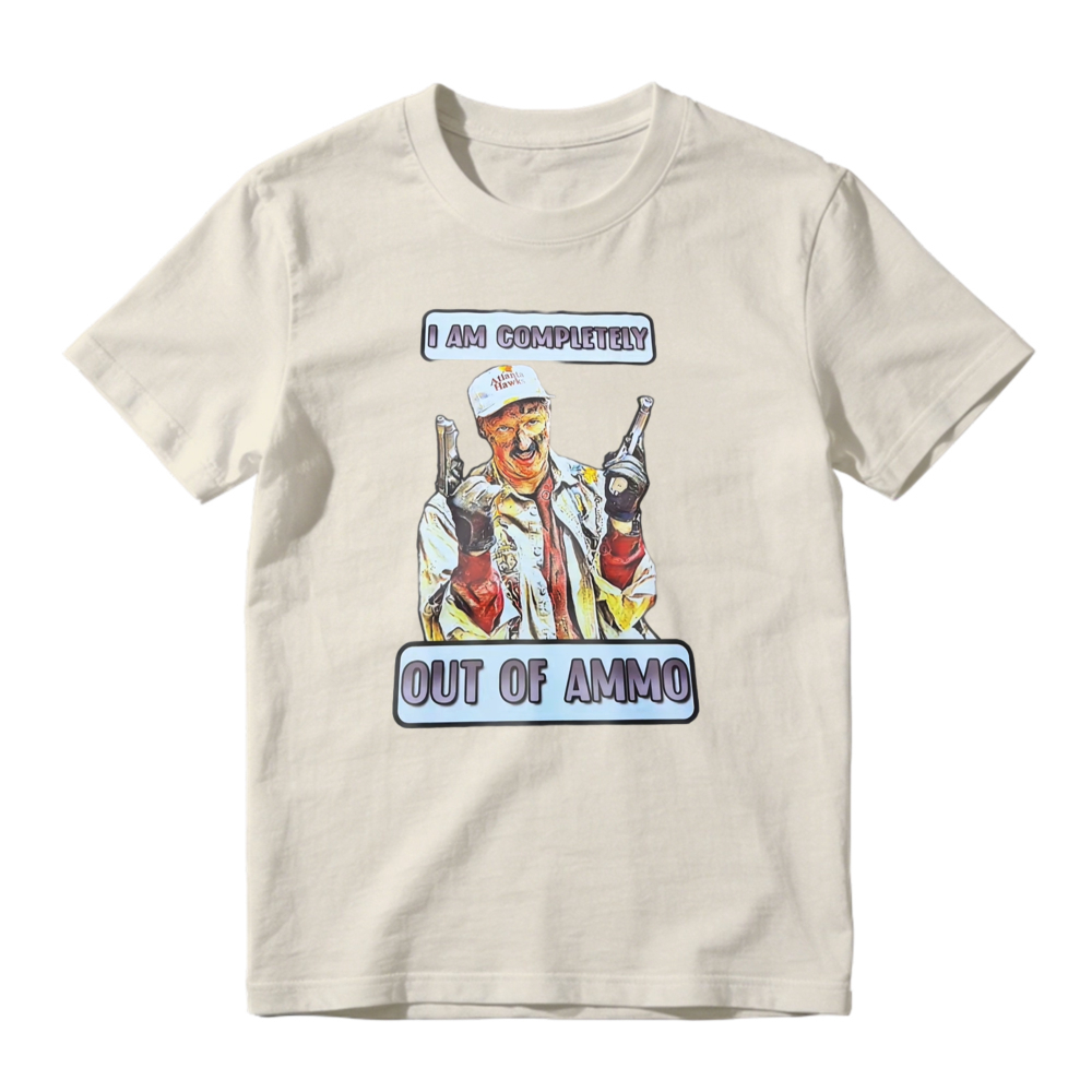 I Am Completely Out Of Ammo Funny Cartoon Character Graphic T-shirt