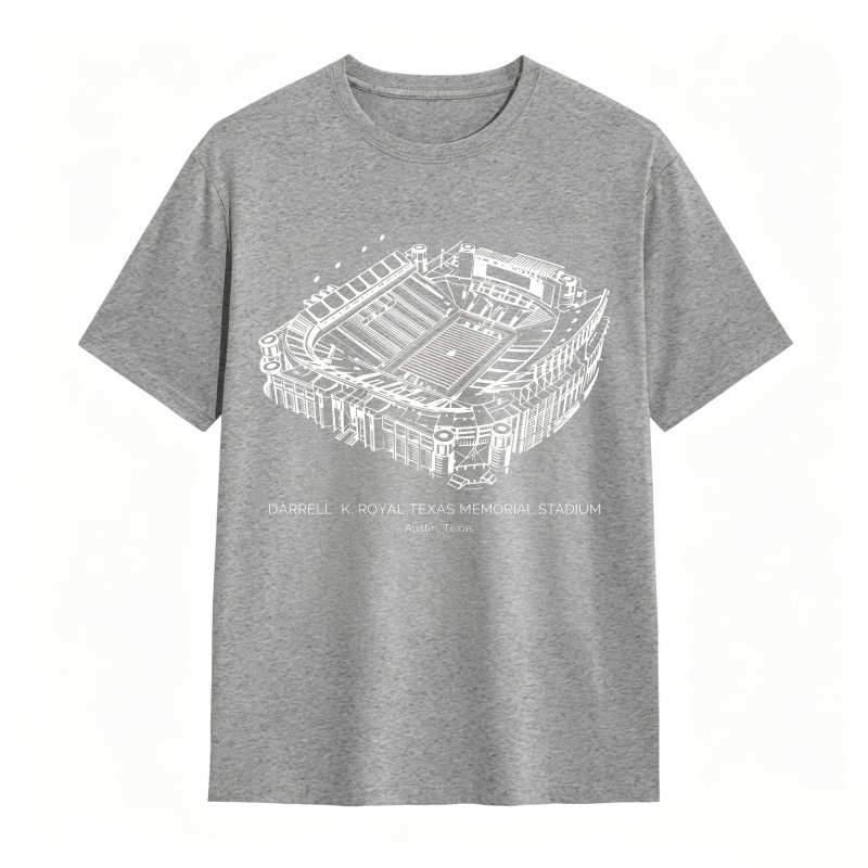 Darrell K Royal Texas Memorial Stadium Austin Texas Architectural Sketch T-shirt