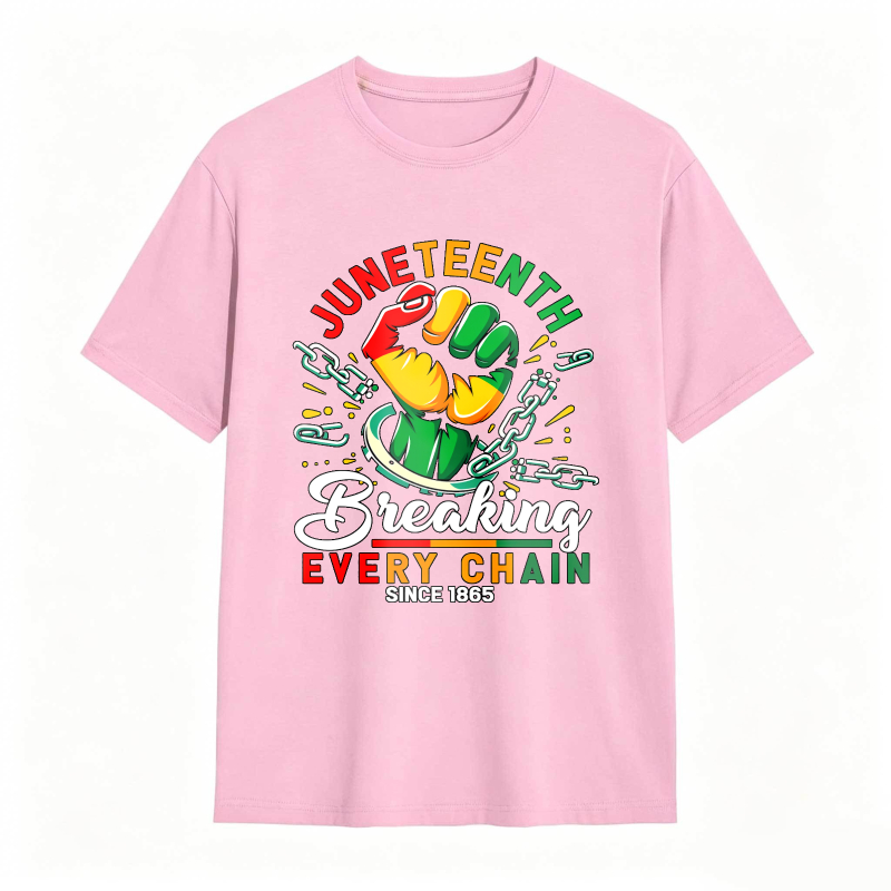 Juneteenth Breaking Every Chain Since 1865 Fist And Chains Design Unisex Classic T-shirt