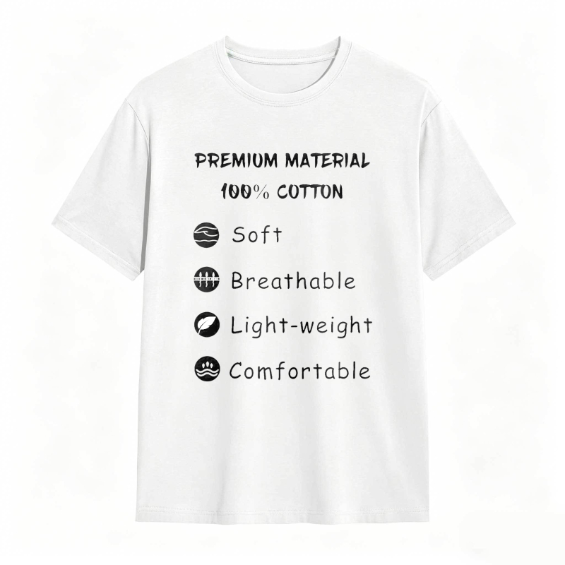 Premium Material 100 Cotton Soft Breathable Light Weight Comfortable Unisex Classic T-shirt