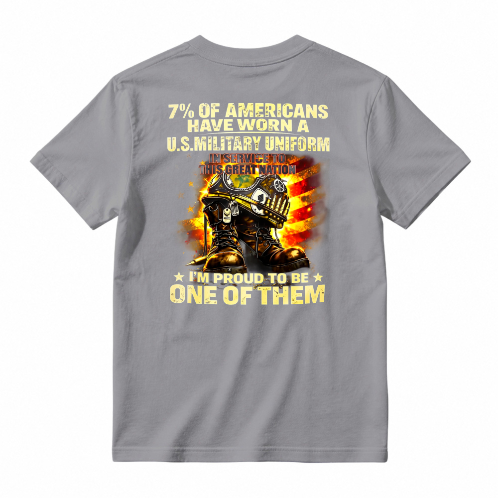Proud American Military Veteran Service Graphic Tee Design tshirt 100% cotton