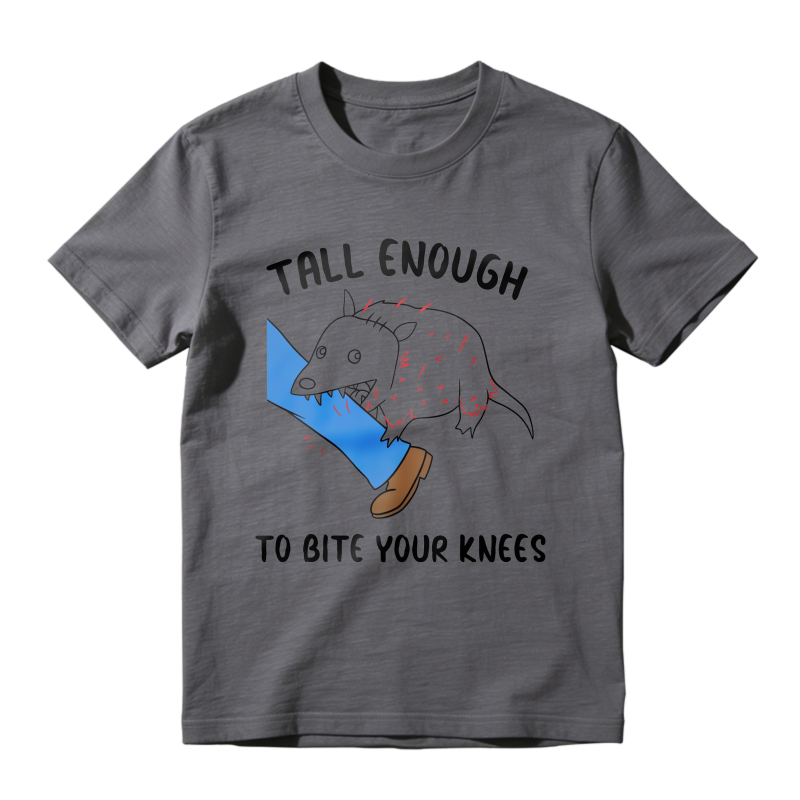 Tall Enough To Bite Your Knees Funny Opossum Graphic T-shirt