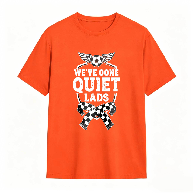 Weve Gone Quiet Lads Soccer Ball Wings And Checkered Flag Design Unisex Classic T-shirt