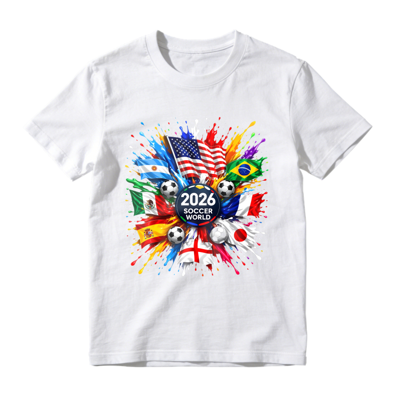 2026 Soccer World Cup Flags And Balls Design Classic T-shirt