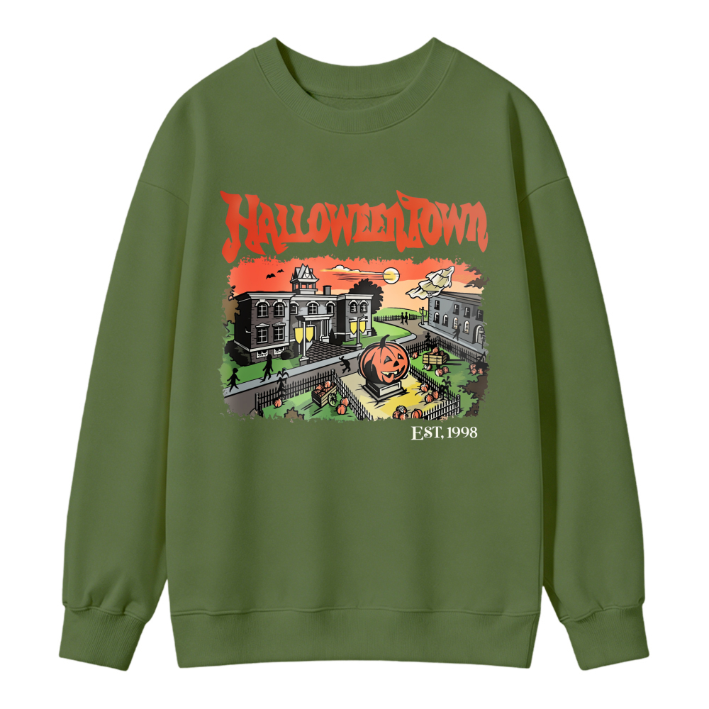 Halloweentown Est Nineteen Ninety Eight Print Unisex Crewneck Classic Sweatshirt