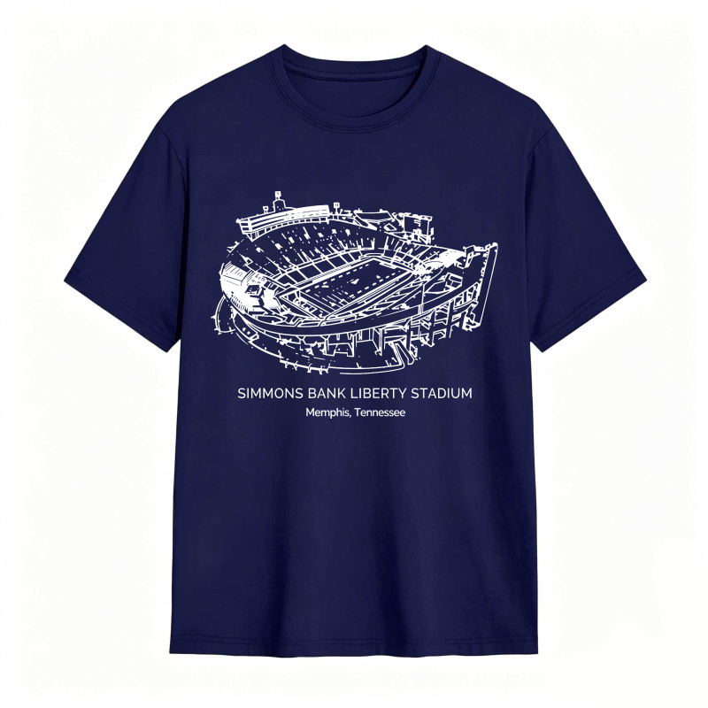 Simmons Bank Liberty Stadium Memphis Tennessee Architectural Blueprint Design T-shirt